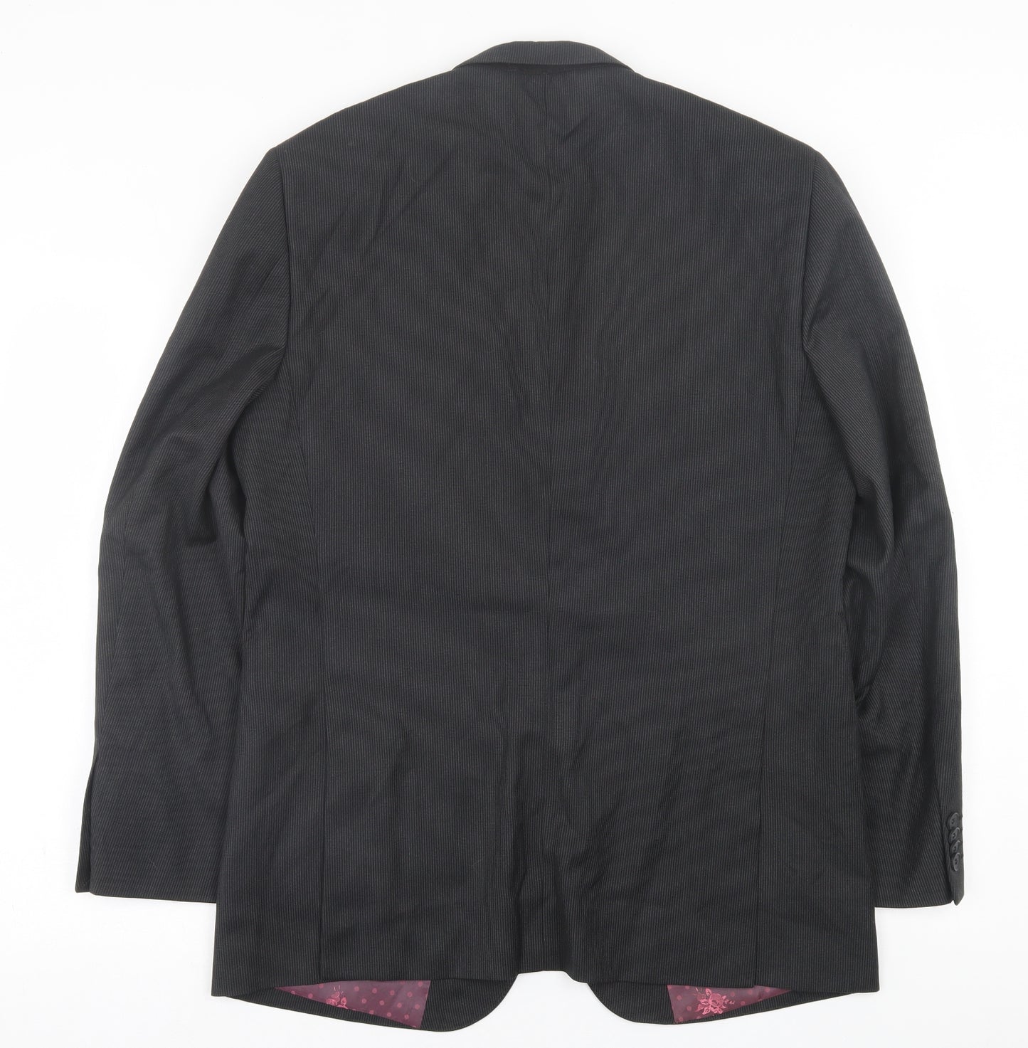Limited collection Mens Black Striped Polyester Jacket Suit Jacket Size 42