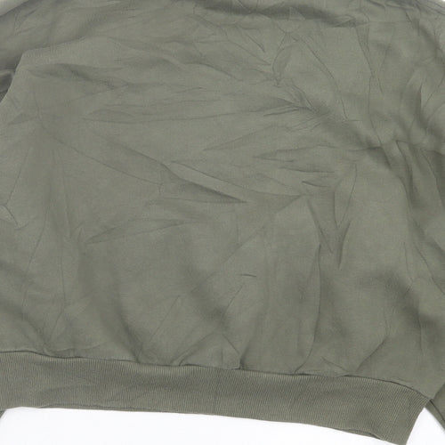 H&M Womens Green High Neck  Cotton Pullover Jumper Size S