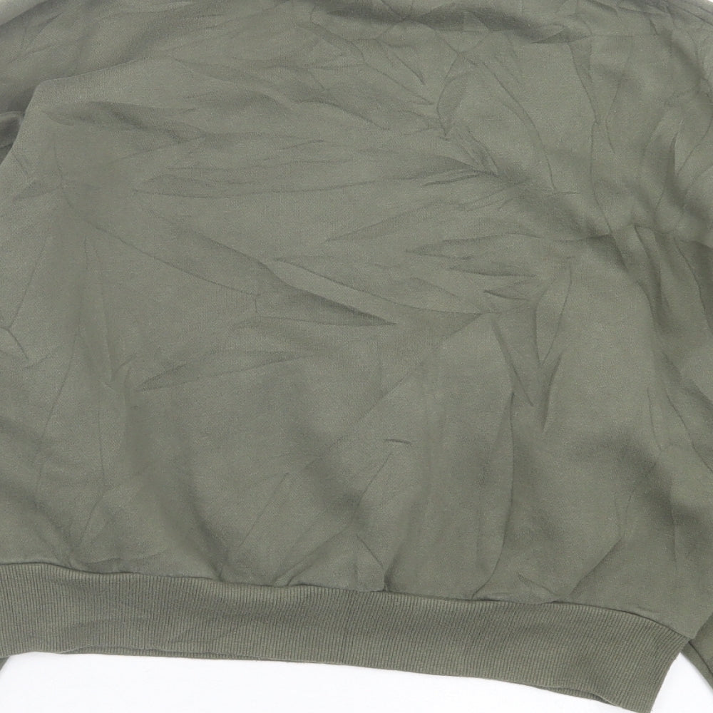 H&M Womens Green High Neck  Cotton Pullover Jumper Size S