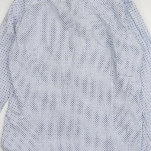 Pope Mens Blue Geometric Cotton  Button-Up Size XL Collared