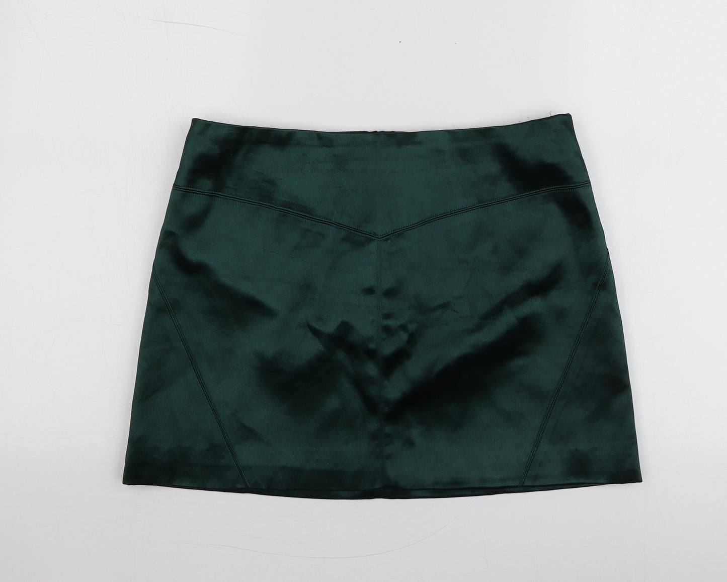 H&M Womens Green  Polyester Mini Skirt Size 40