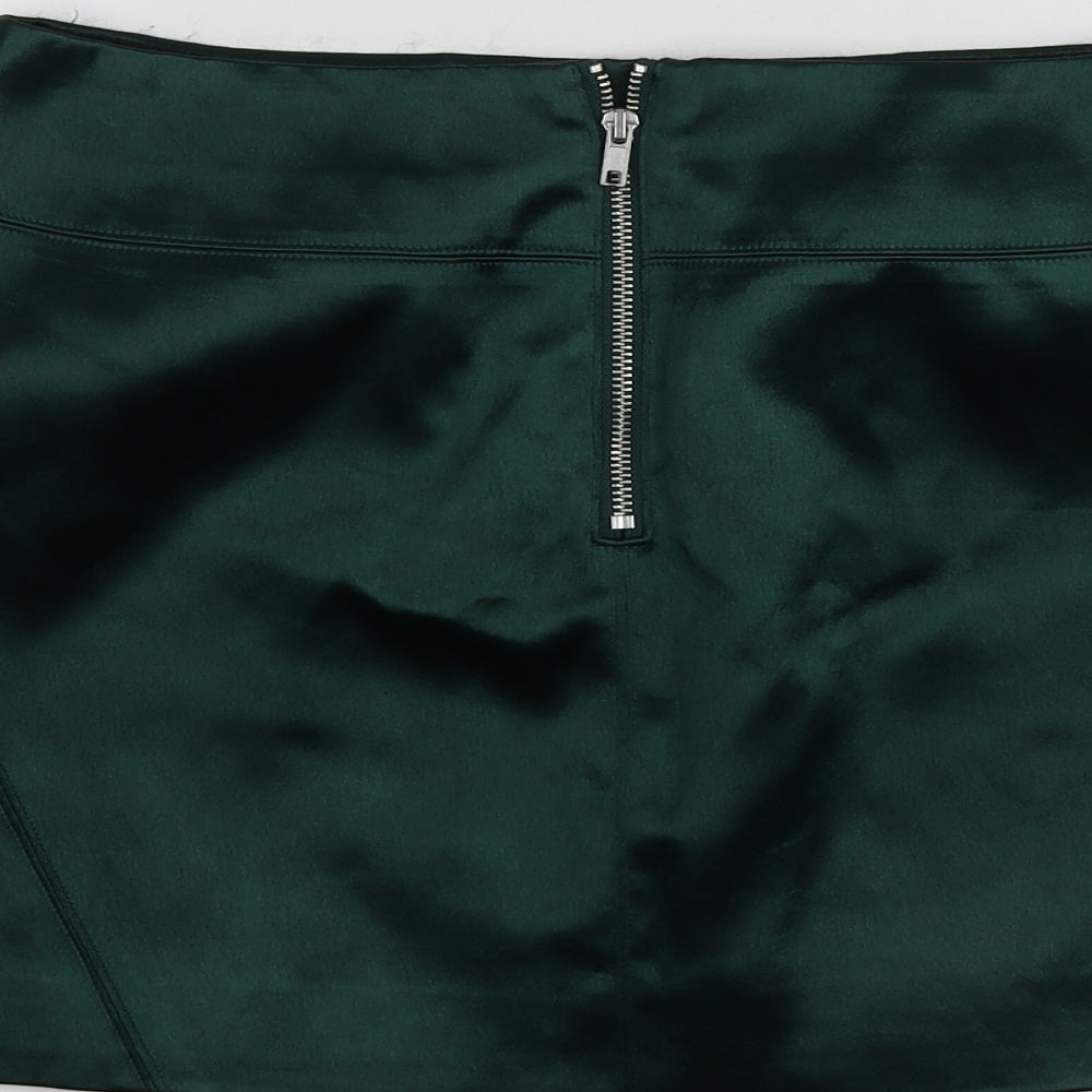 H&M Womens Green  Polyester Mini Skirt Size 40