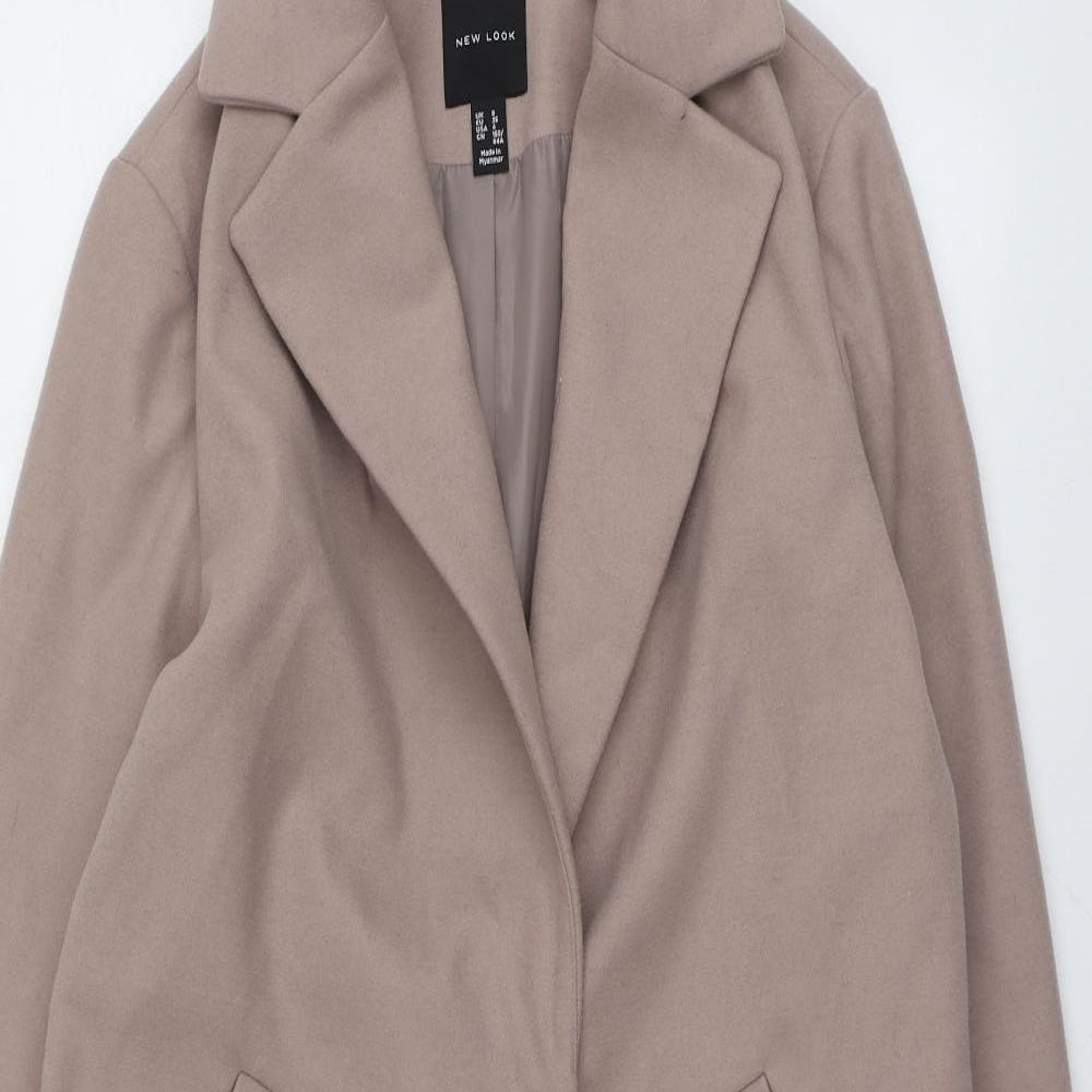 New Look Womens Pink   Overcoat Coat Size 8