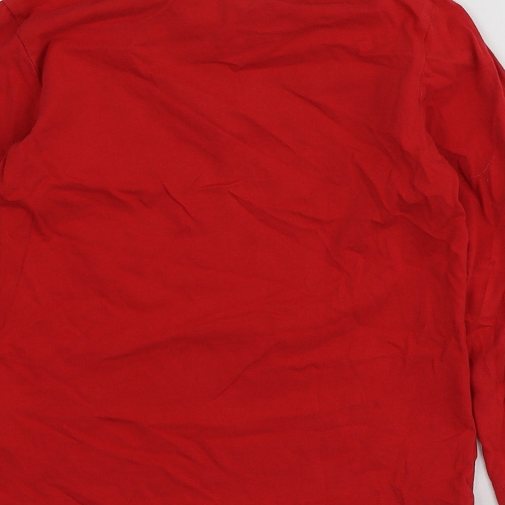 Disney Boys Red Geometric 100% Cotton Basic T-Shirt Size 5-6 Years Round Neck