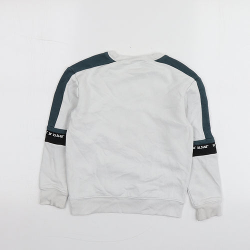 River Island Boys White Geometric Cotton Pullover Hoodie Size 5-6 Years