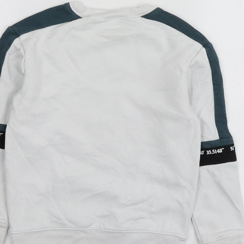 River Island Boys White Geometric Cotton Pullover Hoodie Size 5-6 Years