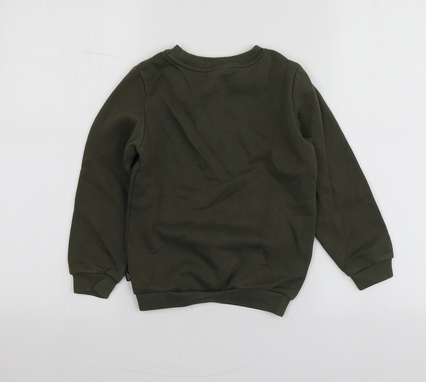 PUMA Boys Green Geometric Cotton Pullover Hoodie Size 5-6 Years