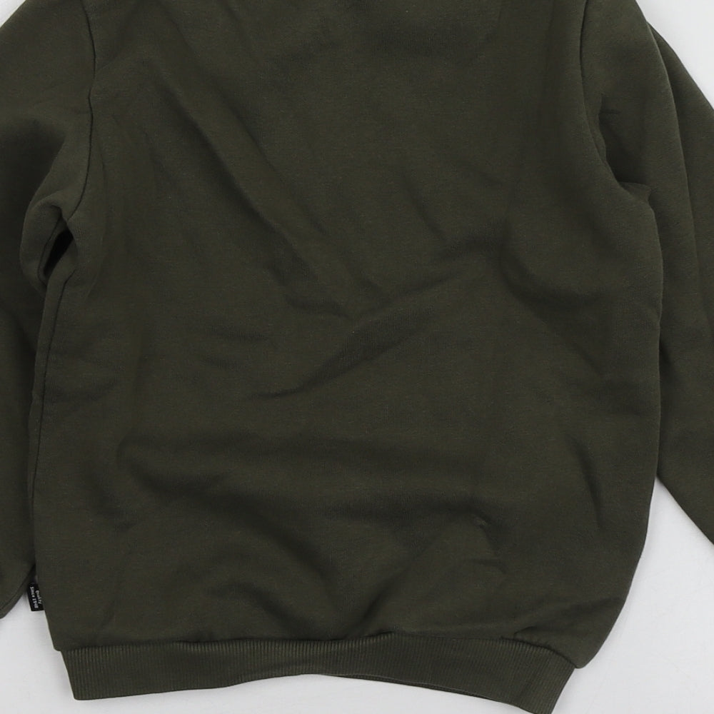 PUMA Boys Green Geometric Cotton Pullover Hoodie Size 5-6 Years