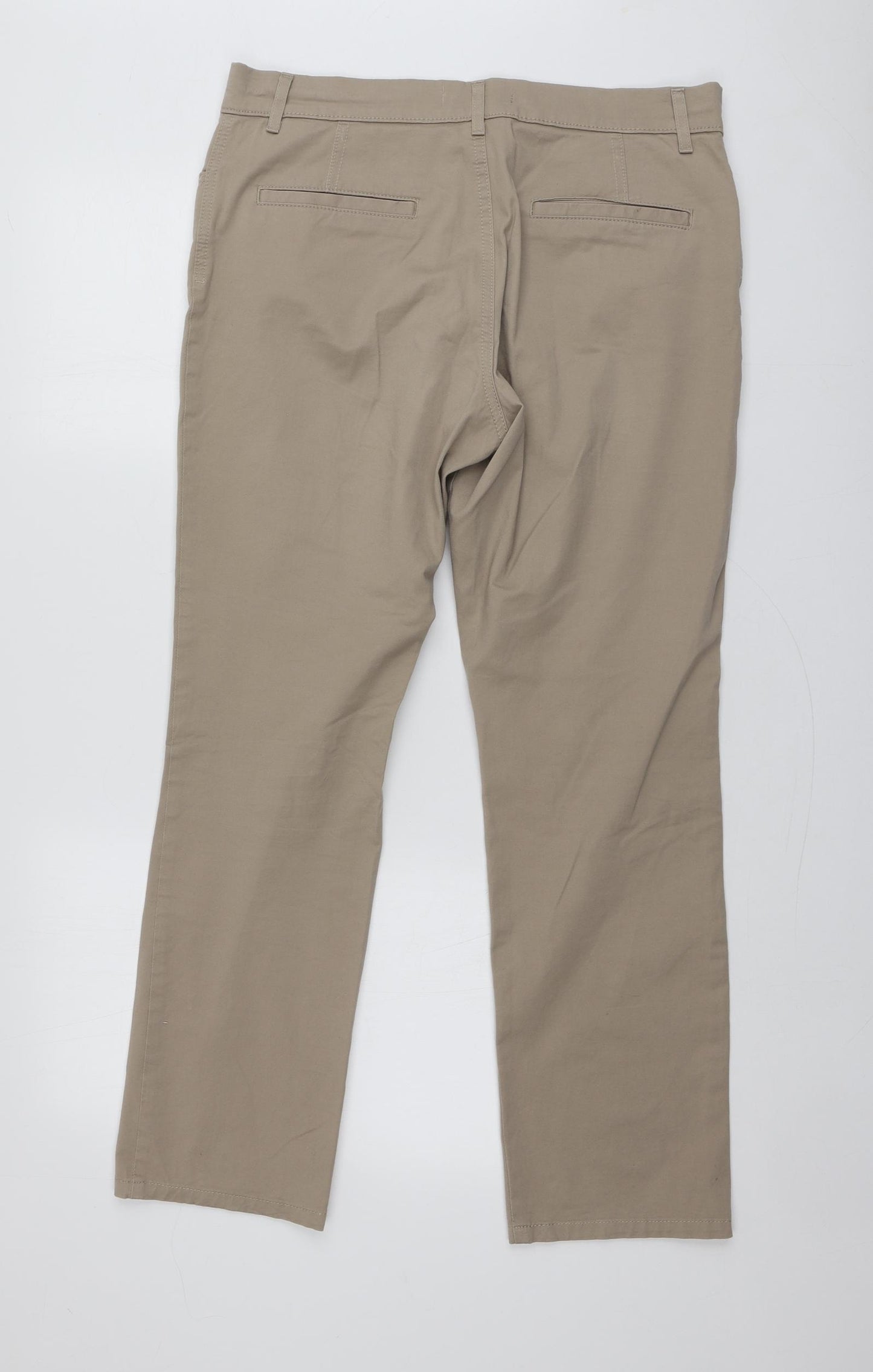 M&S Mens Beige  Cotton Trousers  Size 42 L29 in Regular