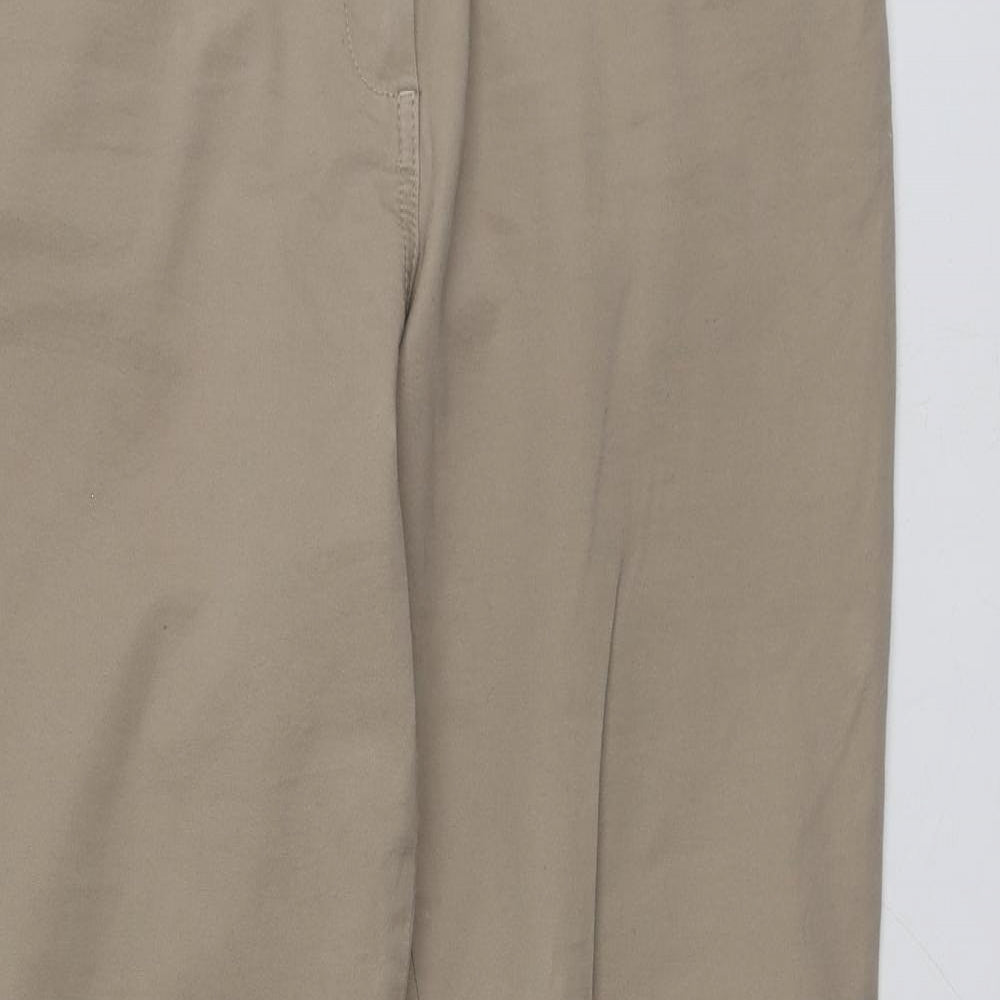 M&S Mens Beige  Cotton Trousers  Size 42 L29 in Regular