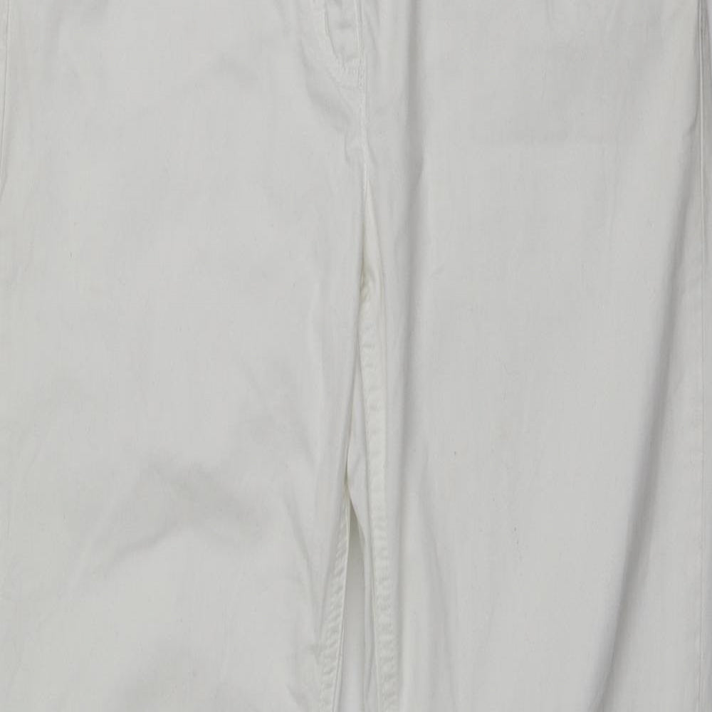 Bianca Womens White  Cotton Trousers  Size 14 L31 in Regular