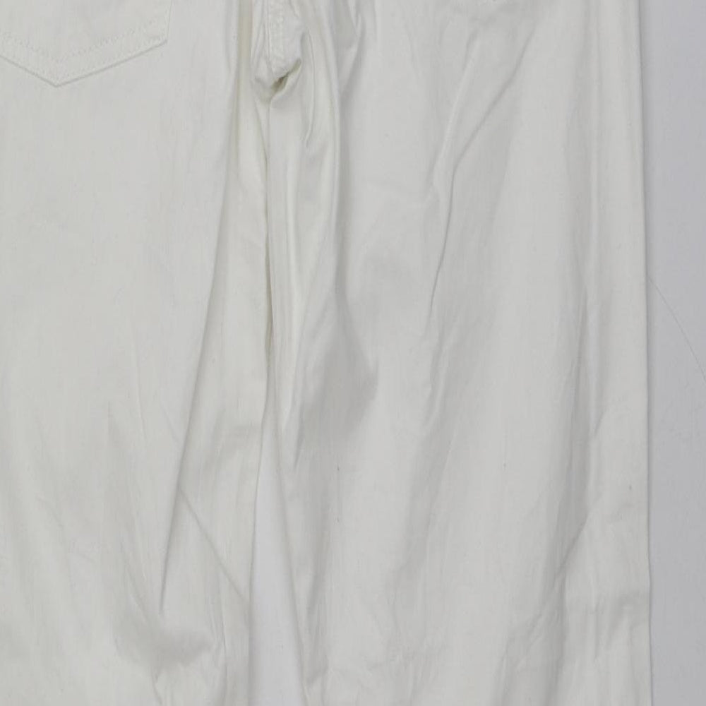 Bianca Womens White  Cotton Trousers  Size 14 L31 in Regular