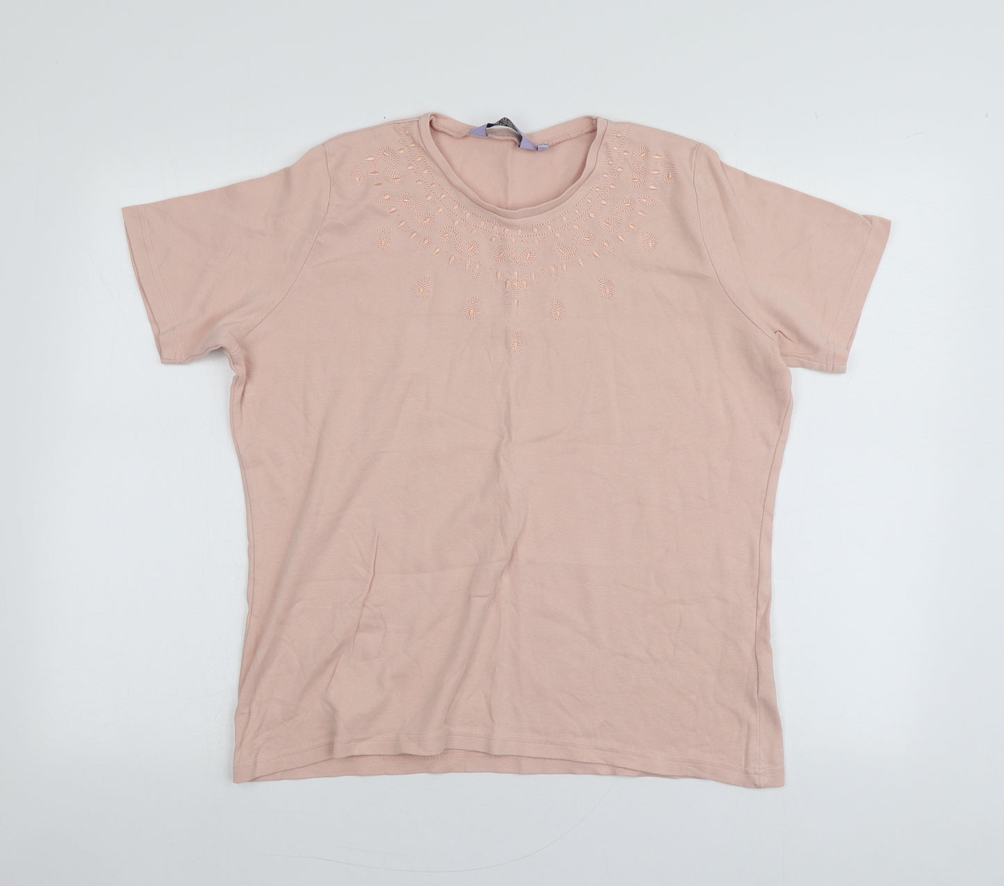 Honor Millburn Womens Pink  100% Cotton Basic T-Shirt Size 18 Round Neck