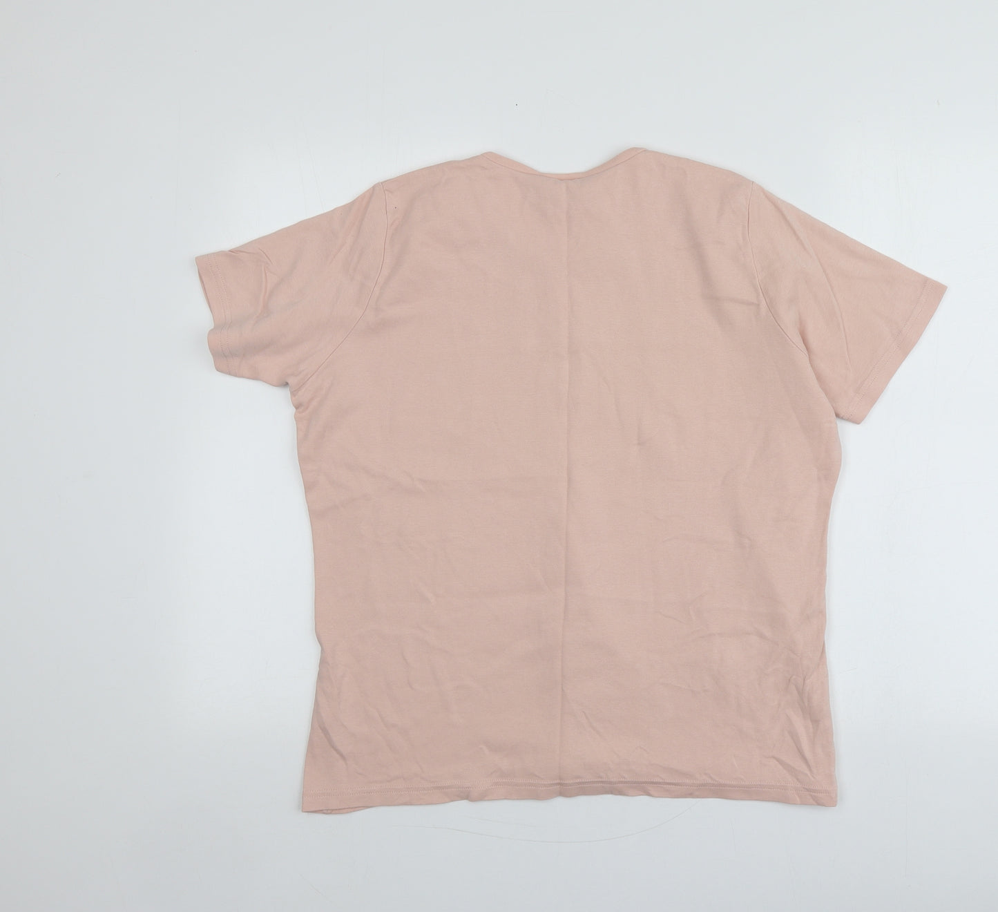 Honor Millburn Womens Pink  100% Cotton Basic T-Shirt Size 18 Round Neck