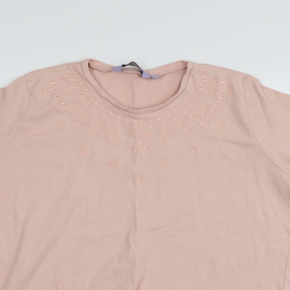 Honor Millburn Womens Pink  100% Cotton Basic T-Shirt Size 18 Round Neck