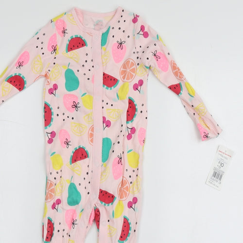 Fred&Flo Girls Pink Geometric 100% Cotton Babygrow One-Piece Size 18-24 Months