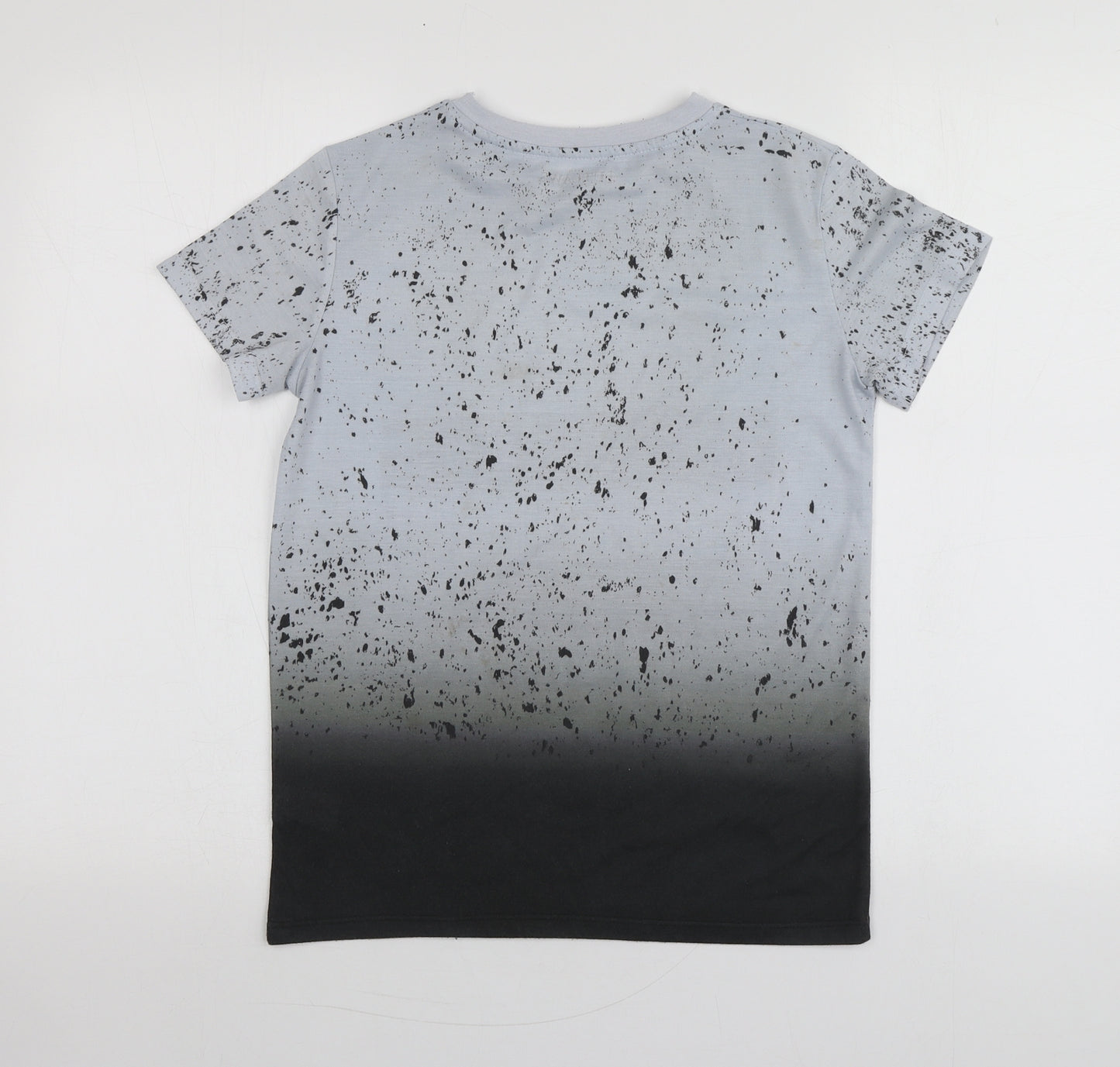 Urban Utlaws Boys Grey Geometric Polyester Basic T-Shirt Size 11-12 Years Round Neck