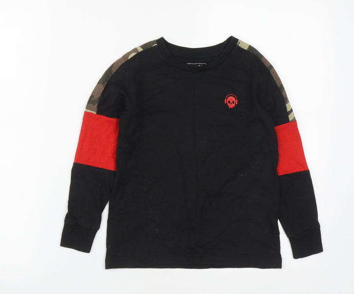 NEXT Boys Black  Cotton Basic Casual Size 6 Years Round Neck  - Skull print