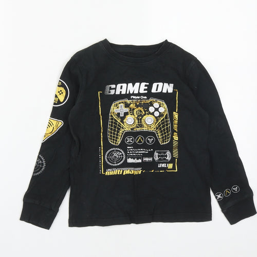 NEXT Boys Black  Cotton Pullover Sweatshirt Size 6 Years   - Game on