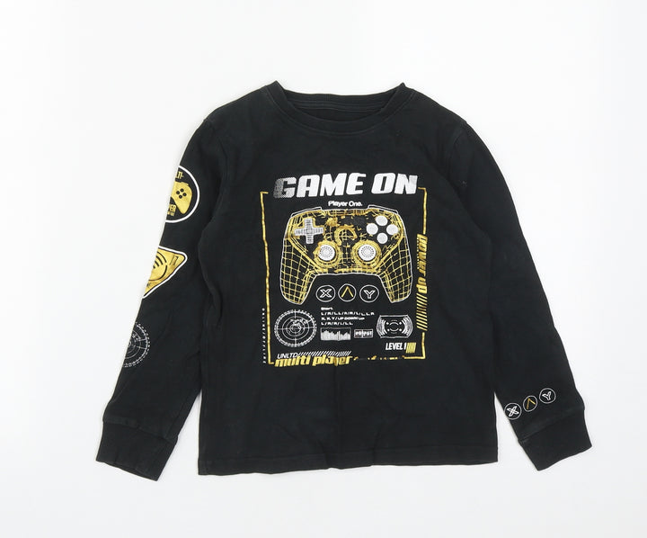 NEXT Boys Black Cotton Pullover Sweatshirt Size 6 Years - Game on