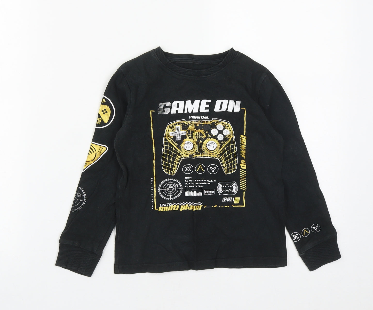 NEXT Boys Black  Cotton Pullover Sweatshirt Size 6 Years   - Game on