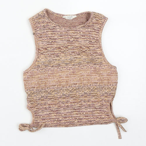 Matalan Girls Multicoloured  Polyester Basic Tank Size 13 Years Round Neck