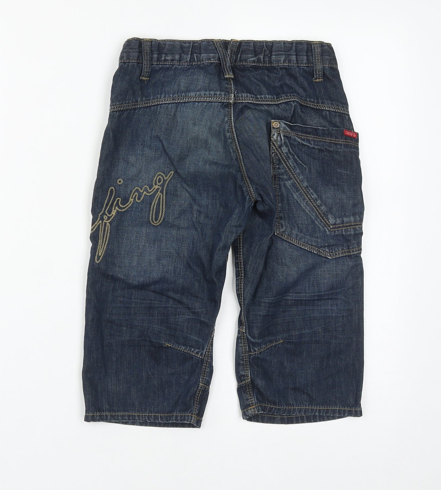 name it Boys Blue  Cotton Straight Jeans Size 6-7 Years  Regular Zip
