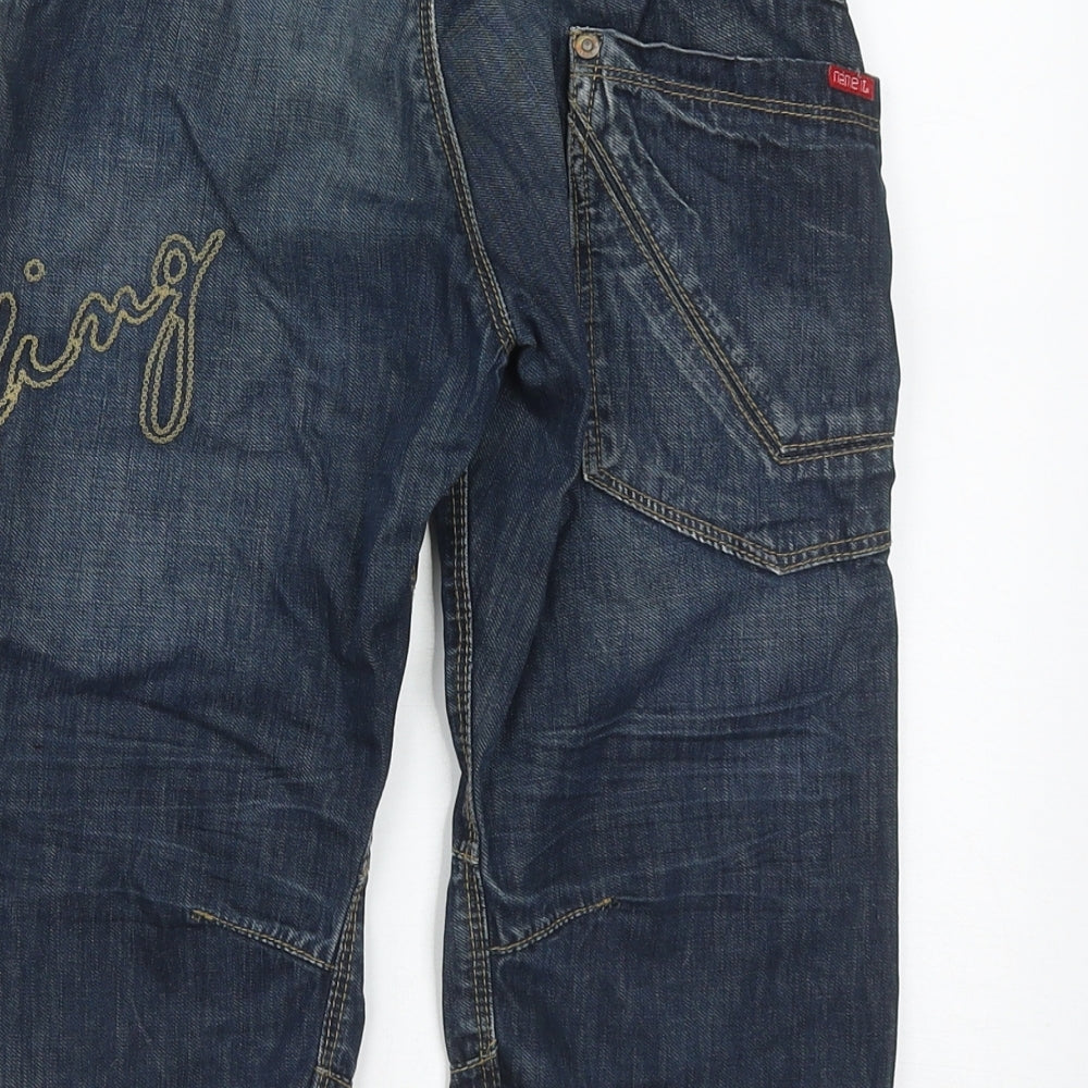 name it Boys Blue  Cotton Straight Jeans Size 6-7 Years  Regular Zip