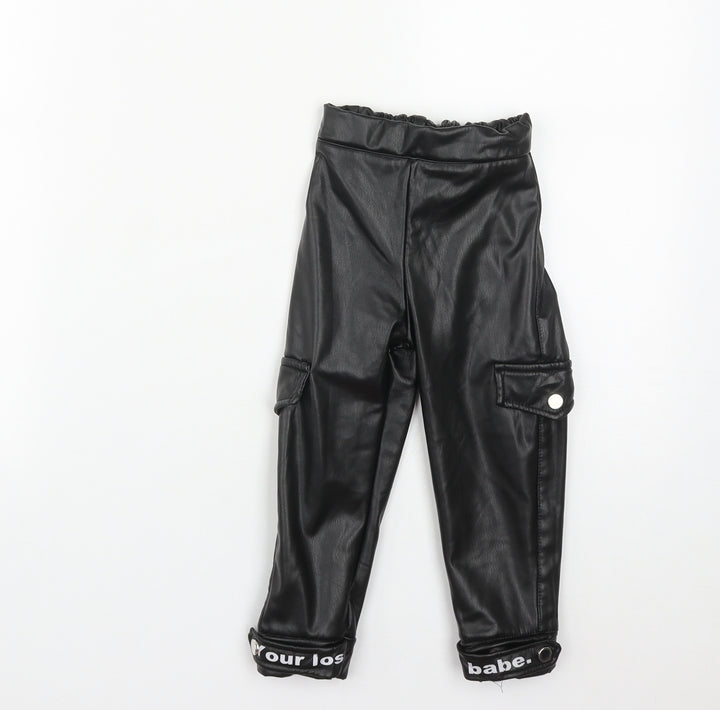 Bordo  Girls Black  Polyamide Cargo Trousers Size 3 Years  Regular