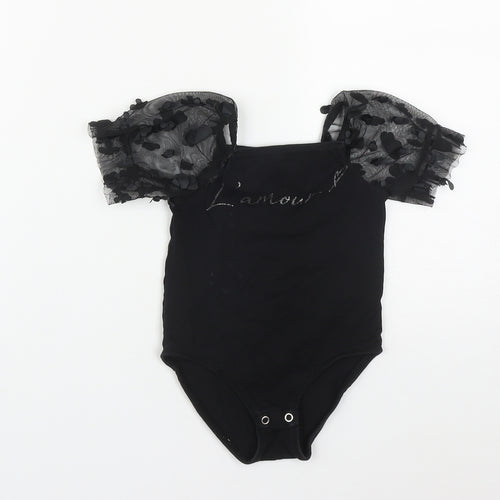 River Island Girls Black  Cotton Babygrow One-Piece Size 18-24 Months  Snap - L' Amour