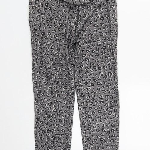 Crivit Womens Grey Geometric Polyester Compression Leggings Size S L24 in Regular
