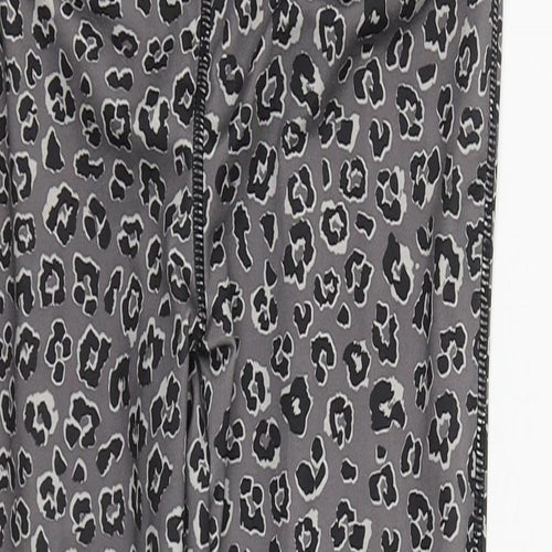 Crivit Womens Grey Geometric Polyester Compression Leggings Size S L24 in Regular