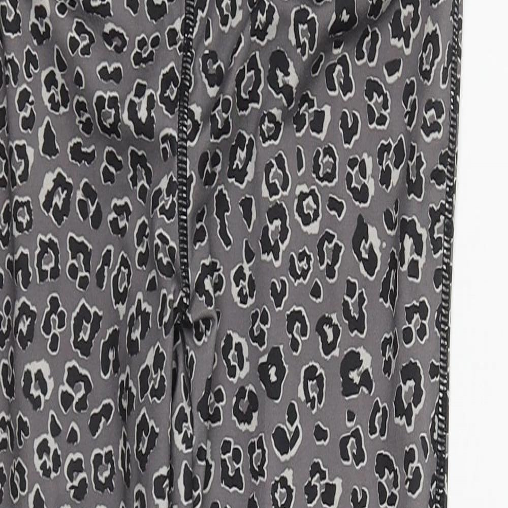 Crivit Womens Grey Geometric Polyester Compression Leggings Size S L24 in Regular