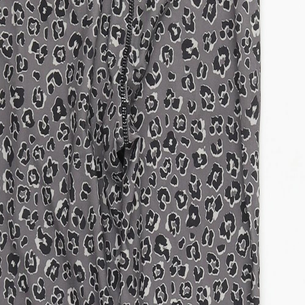 Crivit Womens Grey Geometric Polyester Compression Leggings Size S L24 in Regular