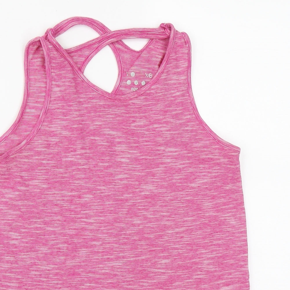 Dunnes Stores Girls Purple  Polyester Basic Tank Size 13-14 Years Round Neck