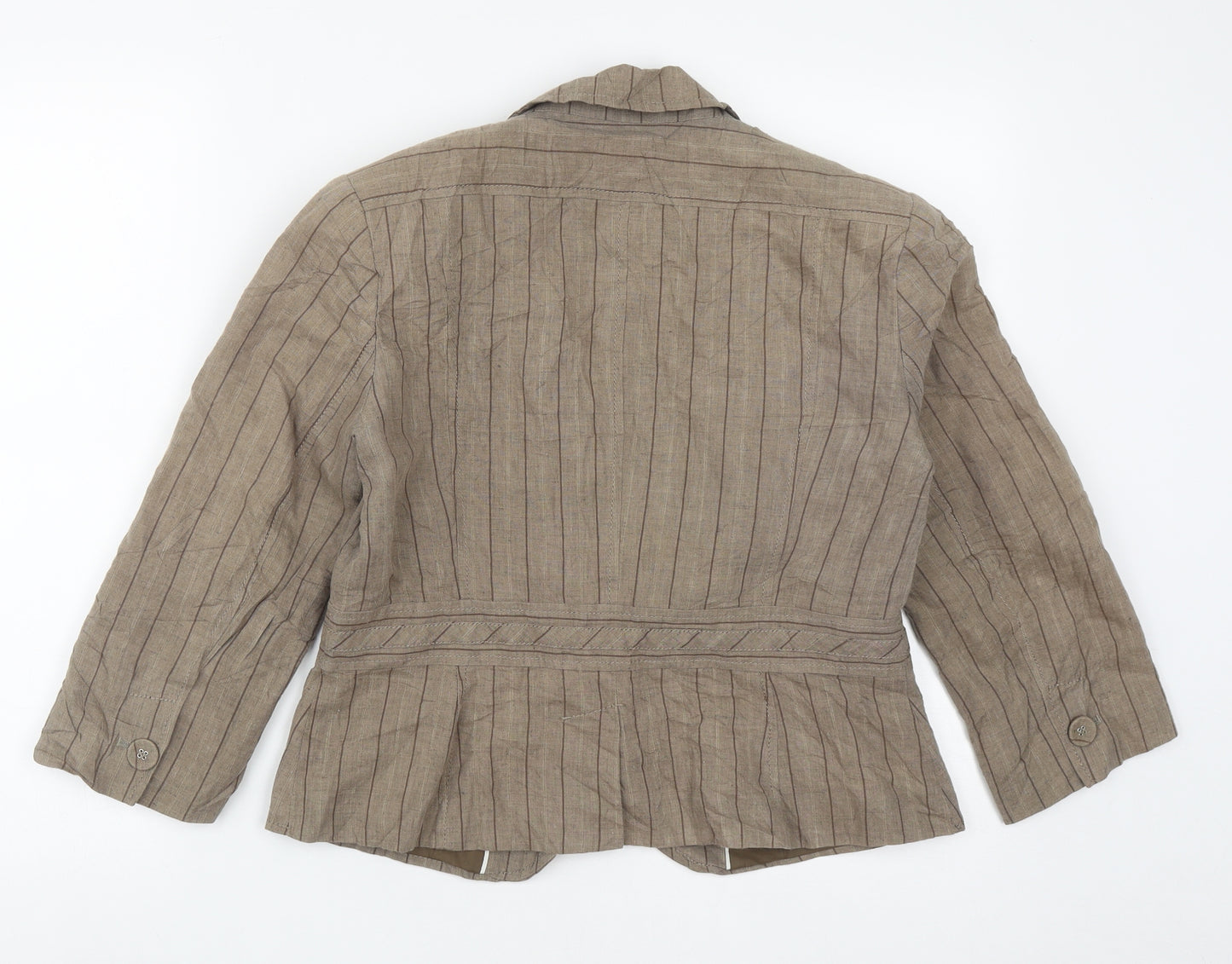 NEXT Womens Brown Striped  Jacket  Size 14  Button