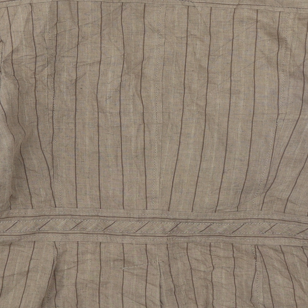 NEXT Womens Brown Striped  Jacket  Size 14  Button