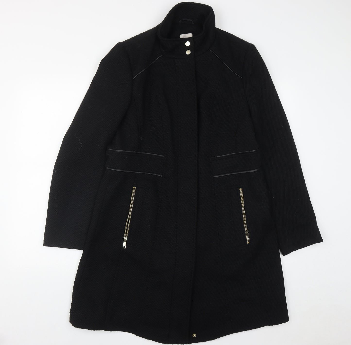 George Womens Black   Overcoat Coat Size 14  Zip