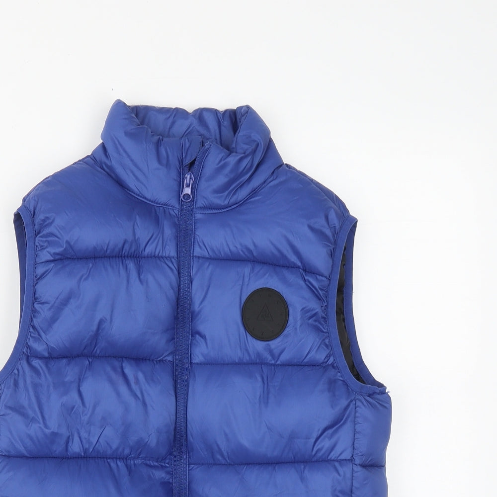 River Island Mens Blue   Gilet Waistcoat Size 2XS  Zip
