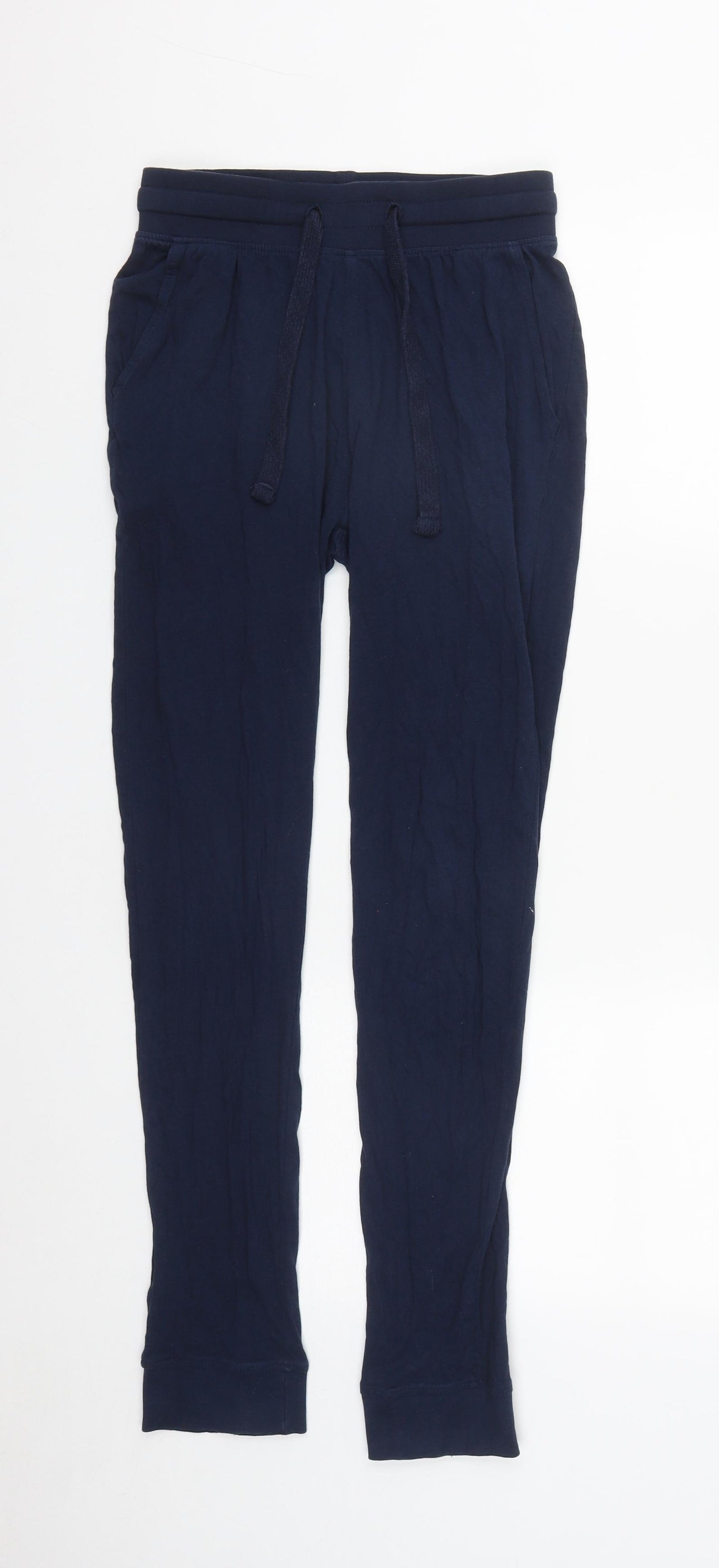 NEXT Mens Blue Solid Cotton  Pyjama Pants Size XS  Drawstring