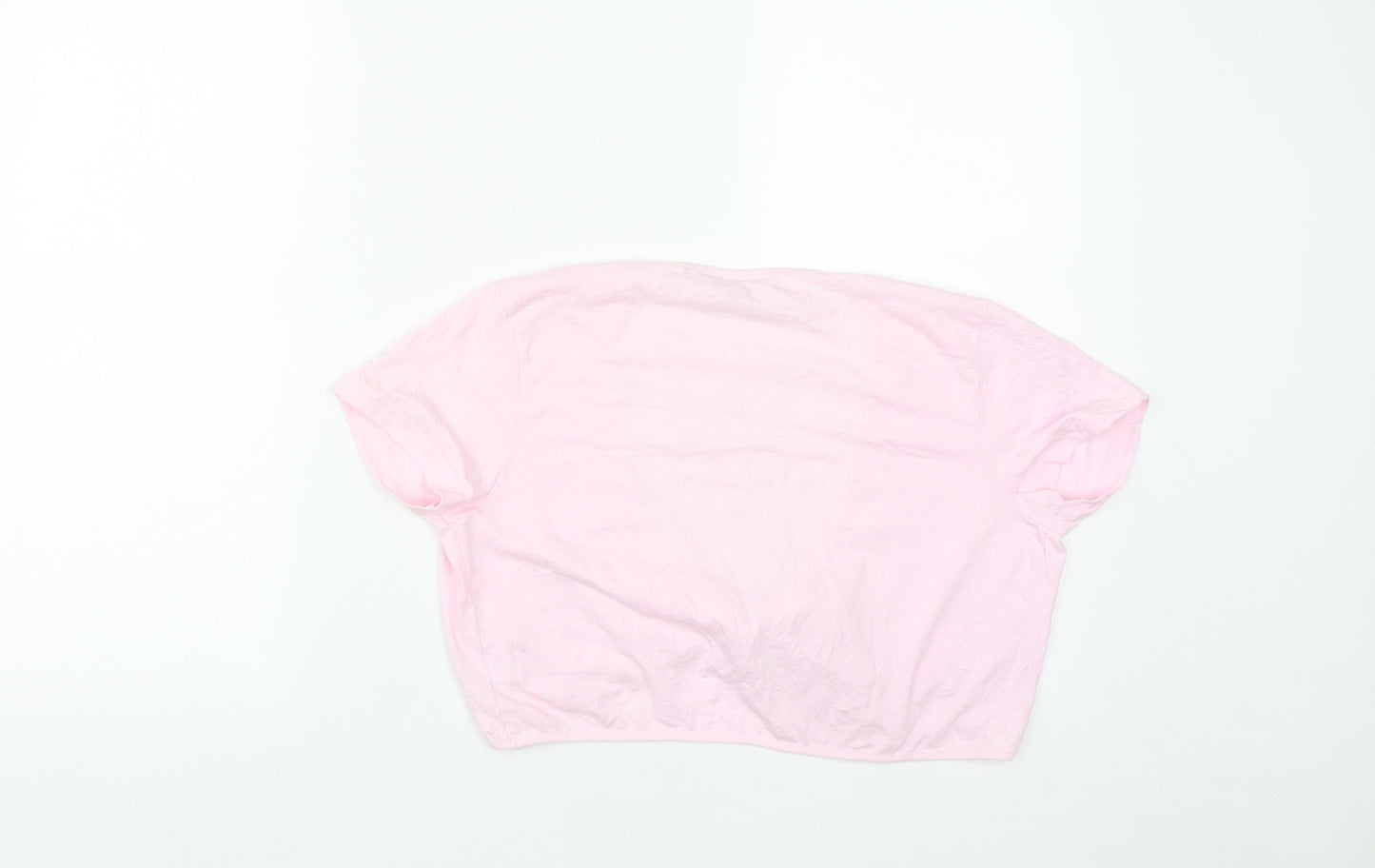 NEXT Womens Pink  Cotton Cropped T-Shirt Size 10 V-Neck