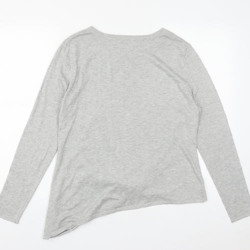 River Island Womens Grey Round Neck  Polyester Pullover Jumper Size 12