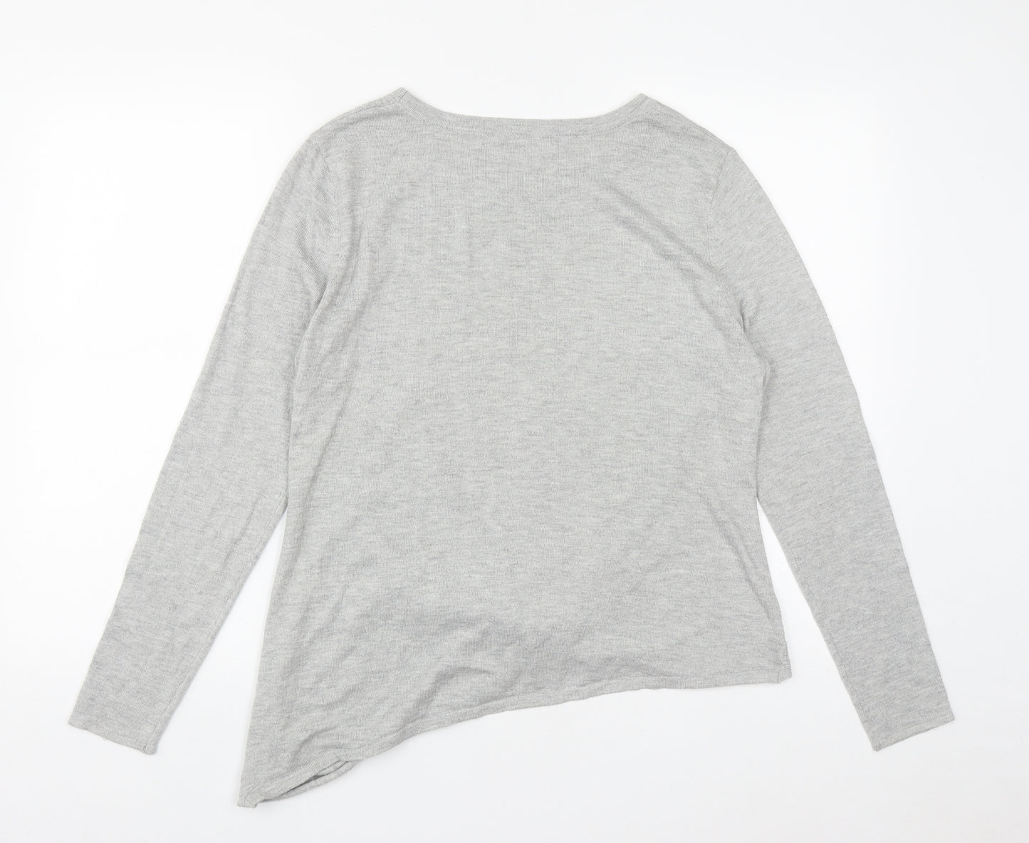 River Island Womens Grey Round Neck  Polyester Pullover Jumper Size 12
