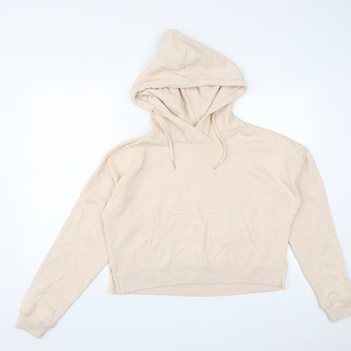 Miss Selfridge Womens Pink  Cotton Pullover Hoodie Size 14  Drawstring