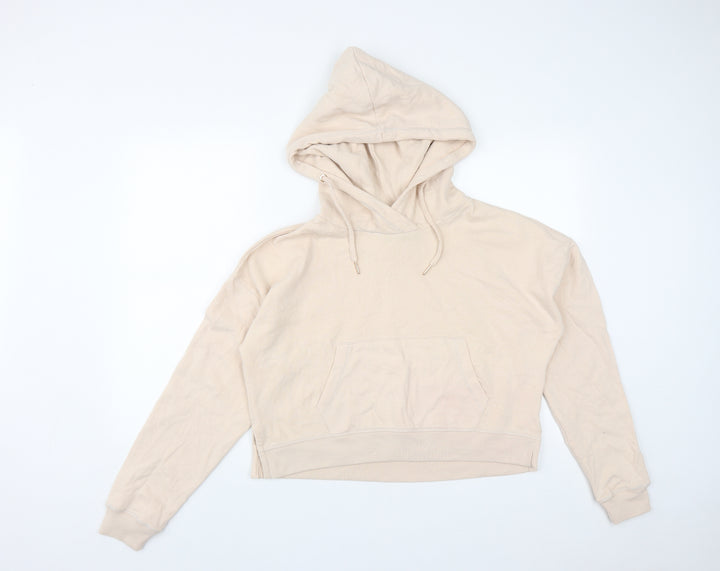 Miss Selfridge Womens Pink  Cotton Pullover Hoodie Size 14  Drawstring