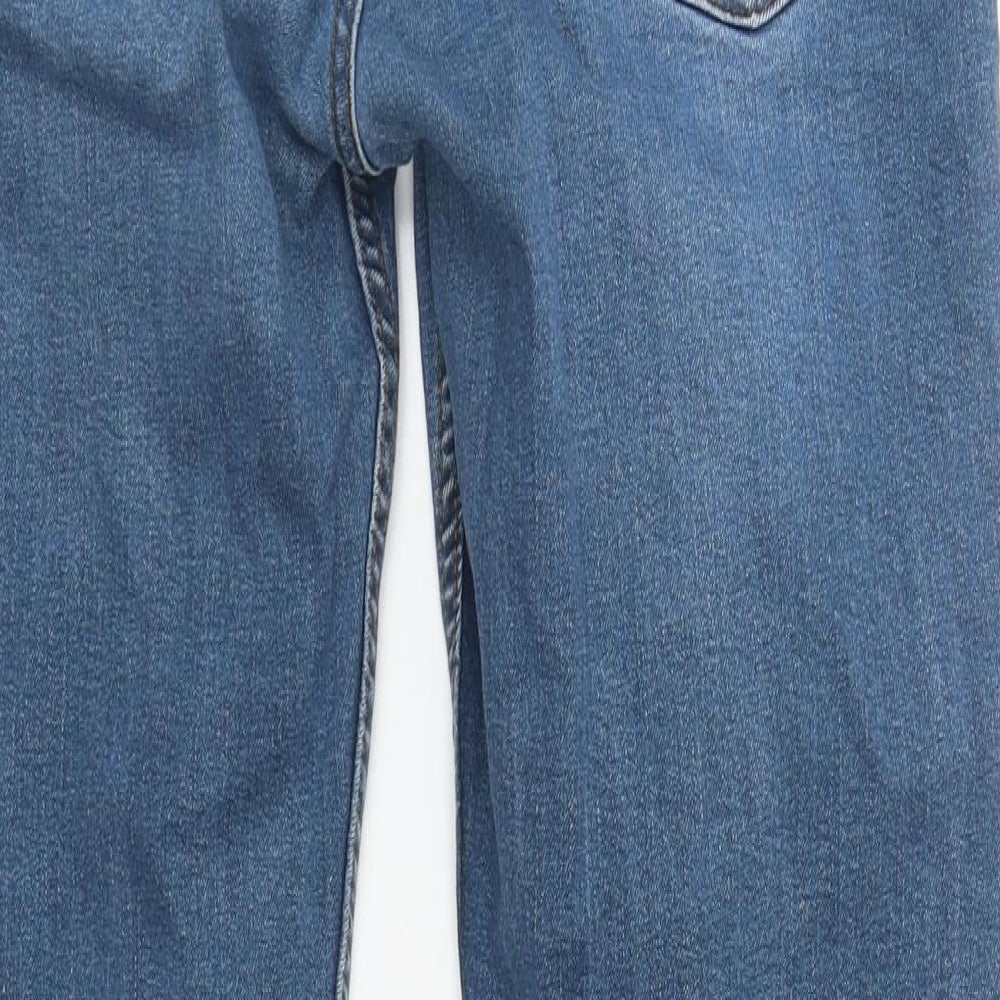 Denim & Co. Mens Blue  Cotton Straight Jeans Size 32 in L31 in Regular Zip