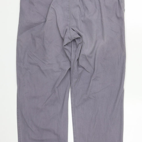 Clifford James Mens Grey  Cotton Trousers  Size 34 in L29 in Regular Zip