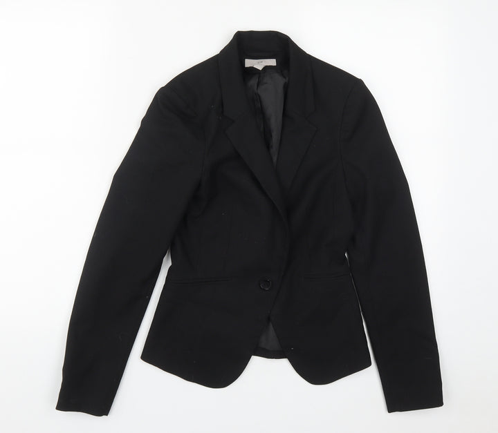 H&M Womens Black Jacket Size 4 Button
