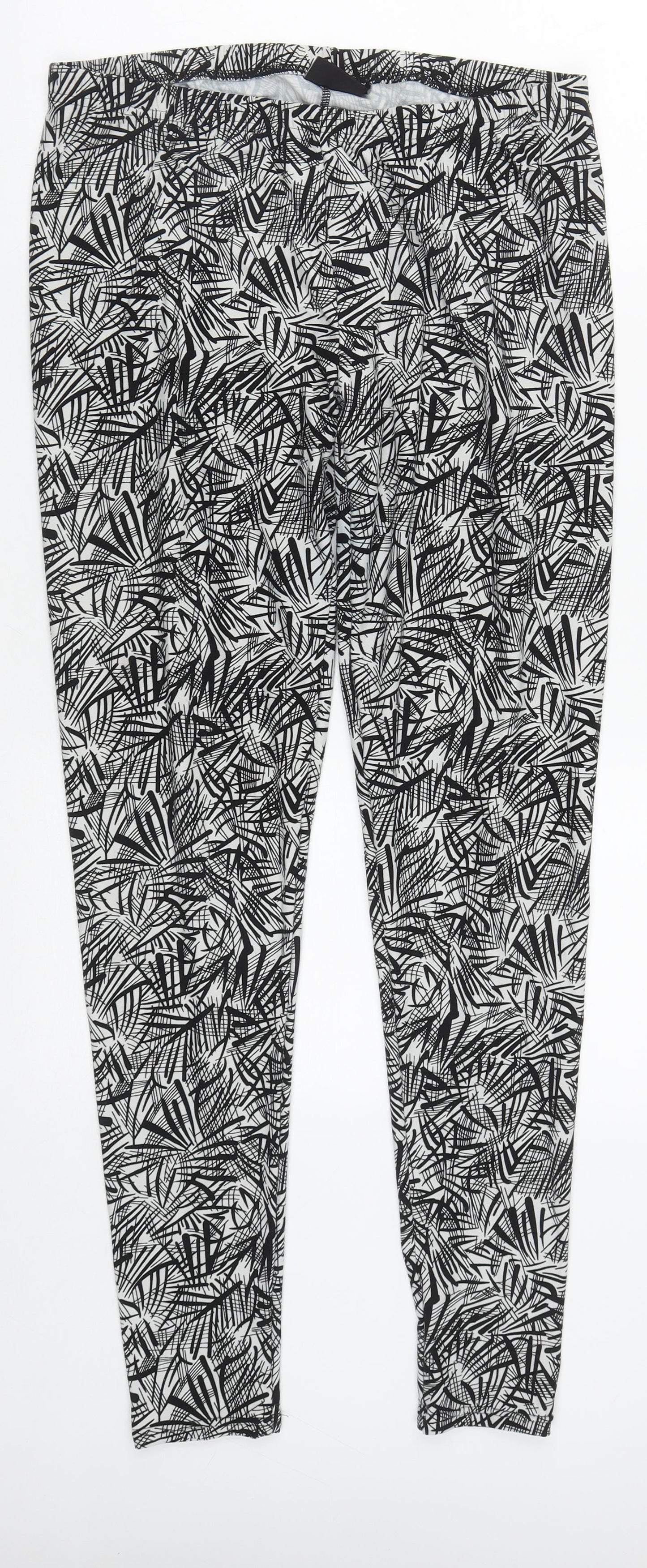 Golddigga Womens Multicoloured Geometric Polyester Compression Leggings Size 14 L29 in Regular