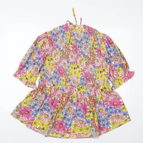 Simply Be Womens Multicoloured Floral Polyester Basic Blouse Size 16 Round Neck